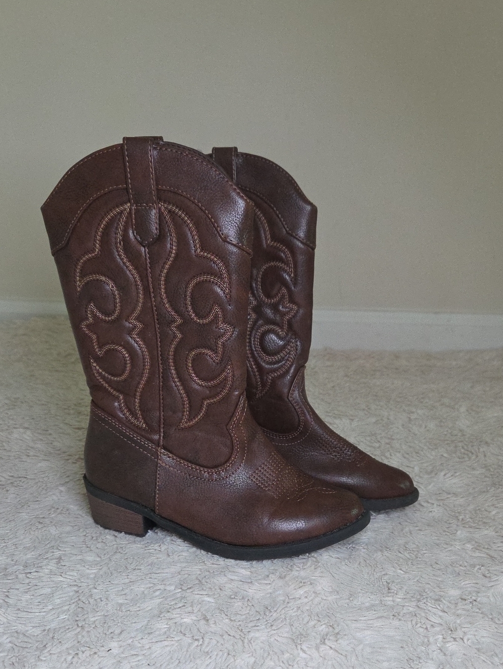 Kids Cat & Jack Brown Cowboy Western Boots Sz 13